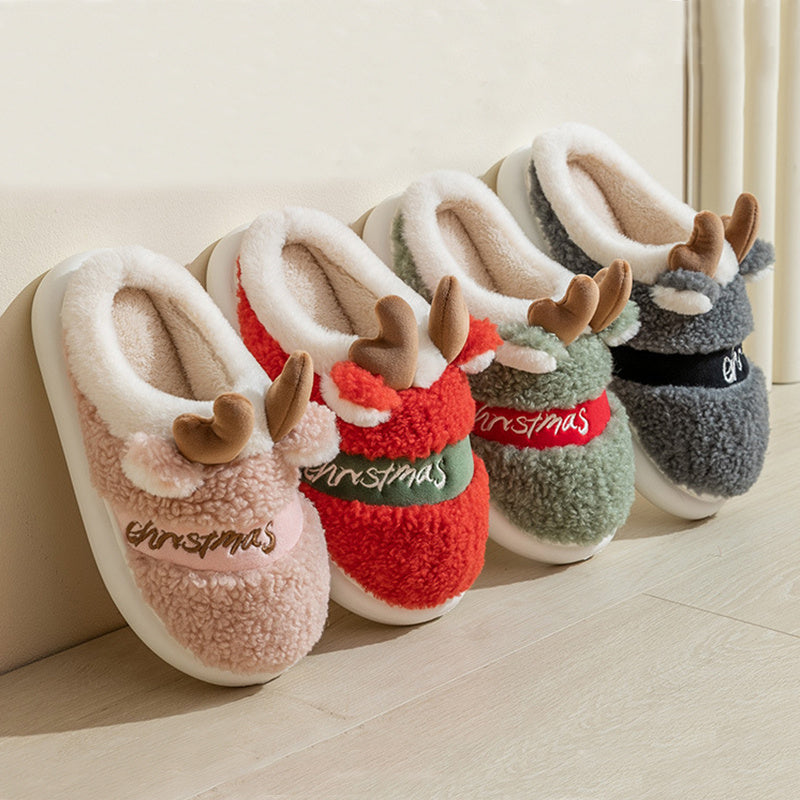 Warme Antler Kerstpantoffels voor Dames en Heren