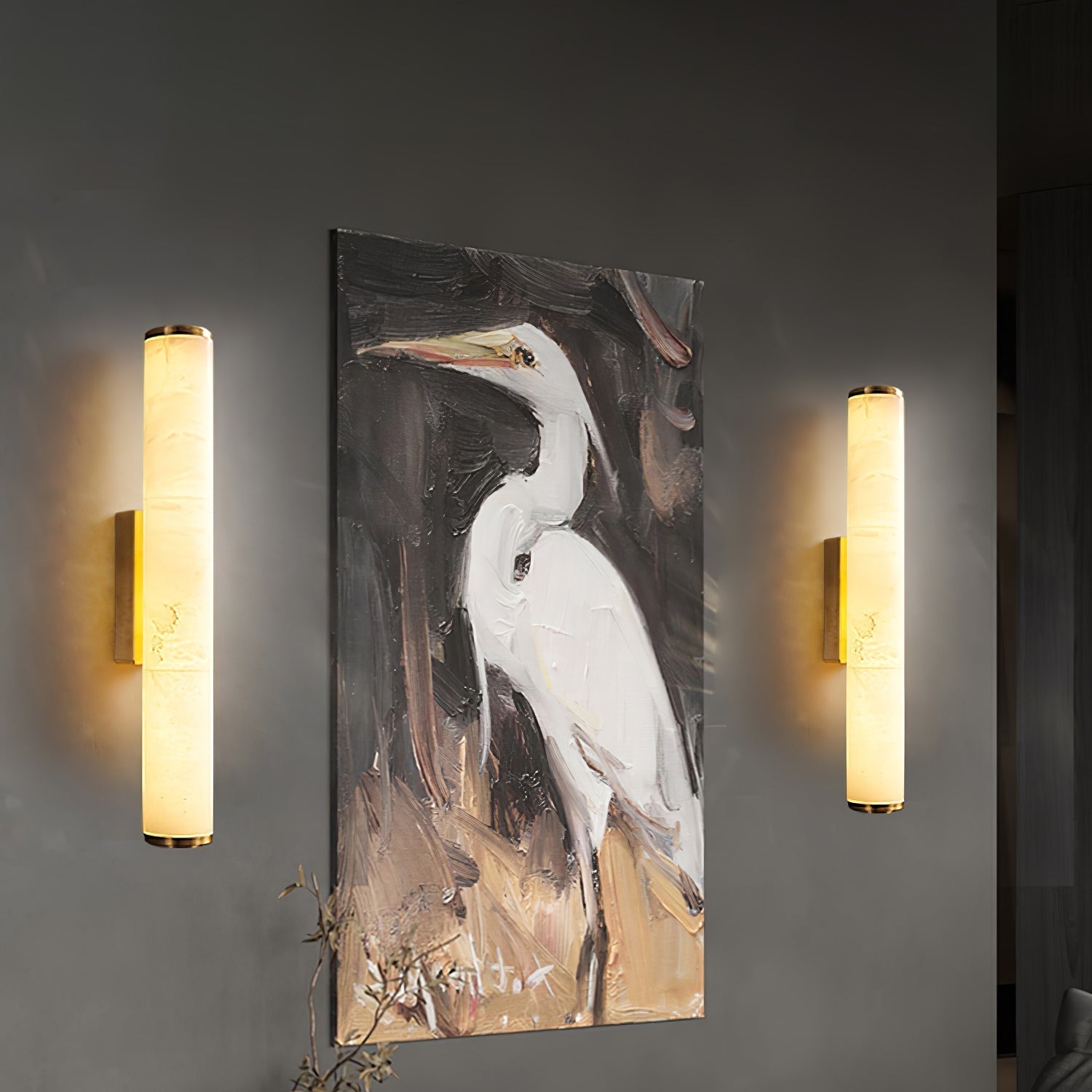 Moderne Minimalistische Spaanse Marmeren Koper Wandlamp LED 1-Licht
