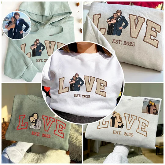 LoveSweater | Gepersonaliseerde Liefdestrui met Borduurwerk | Uniek Koppel Cadeau