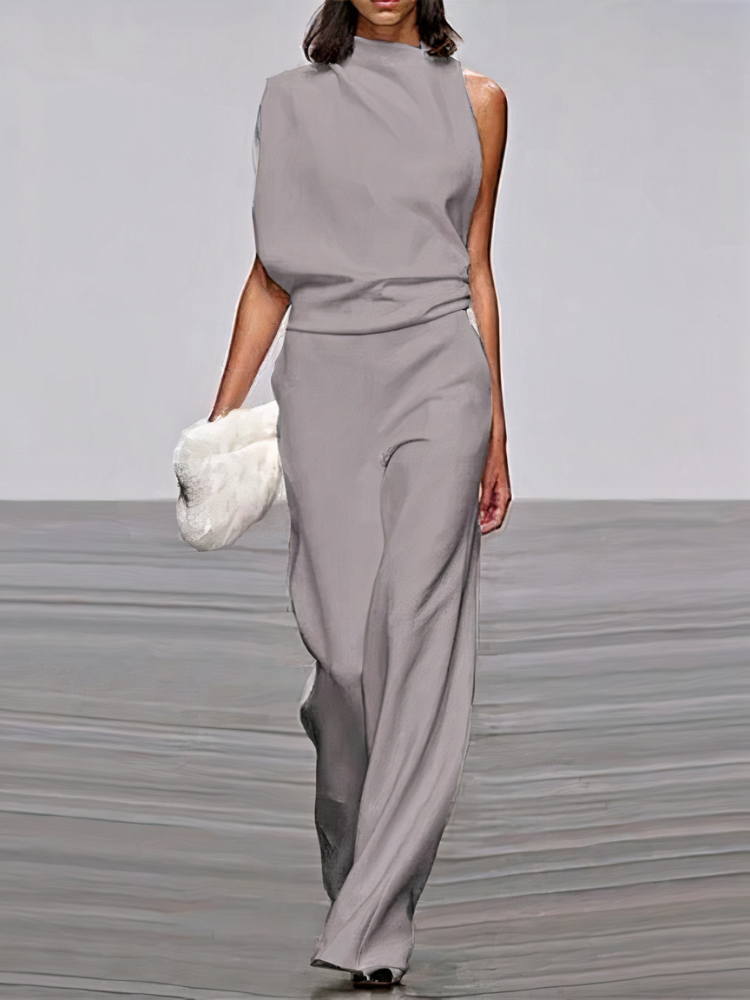 Dames moderne jumpsuit met wijde pijpen | Bruiloftsgasten