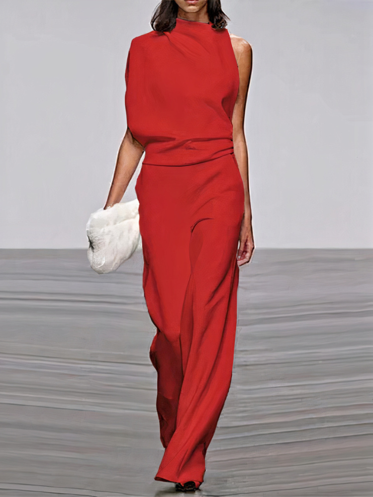 Dames moderne jumpsuit met wijde pijpen | Bruiloftsgasten
