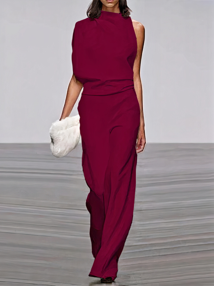 Dames moderne jumpsuit met wijde pijpen | Bruiloftsgasten