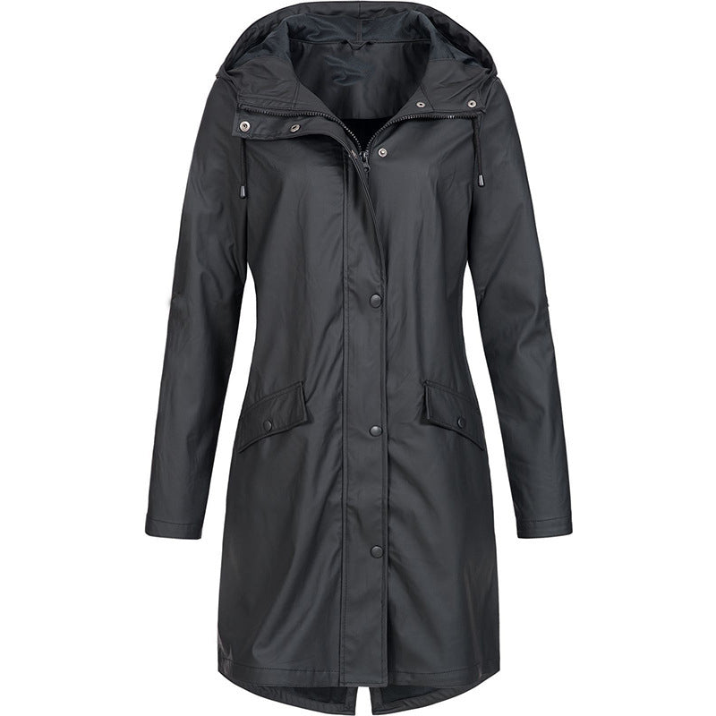 Dames Regenjas met Capuchon – Waterdichte Herfstjas