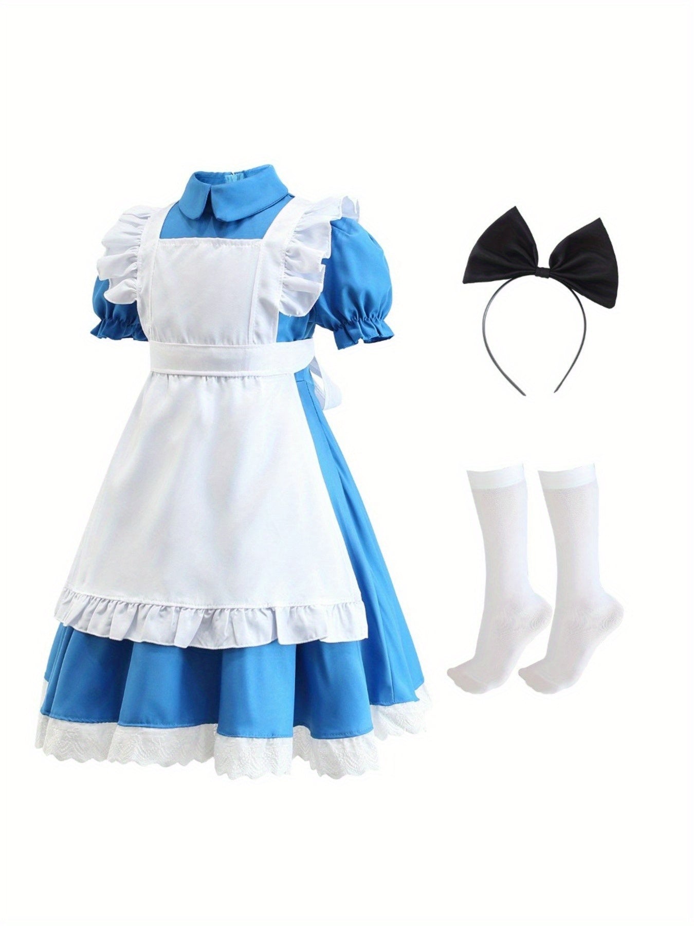 Meisjes Klassieke Puff Sleeve Halloween Kostuum Jurk Set | Mini