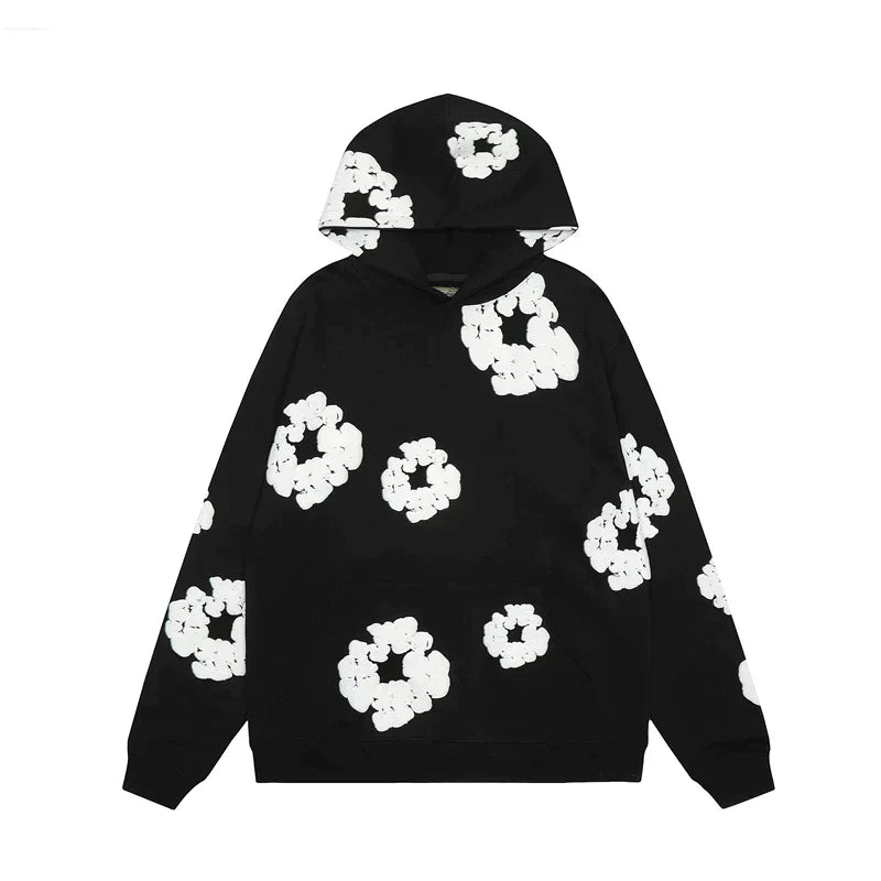 Herenhoodie met Bloemenprint en Katoenmix