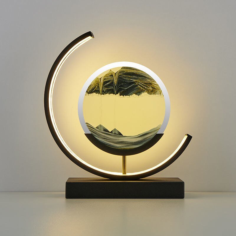 Deko LED Tafellamp | Moderne Designer Lamp | Zandbeeld om te Draaien | SandScape