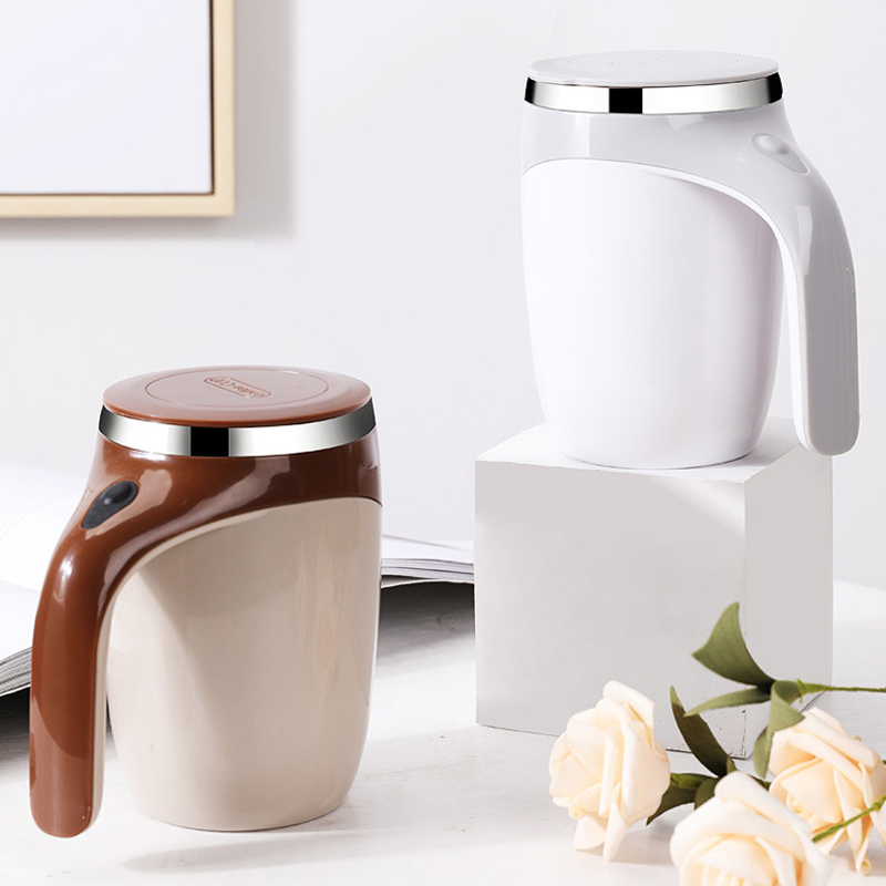Zelfroerende Reisbeker 380 ml met USB-mixer – Elektrische Koffie- en Eiwitshaker