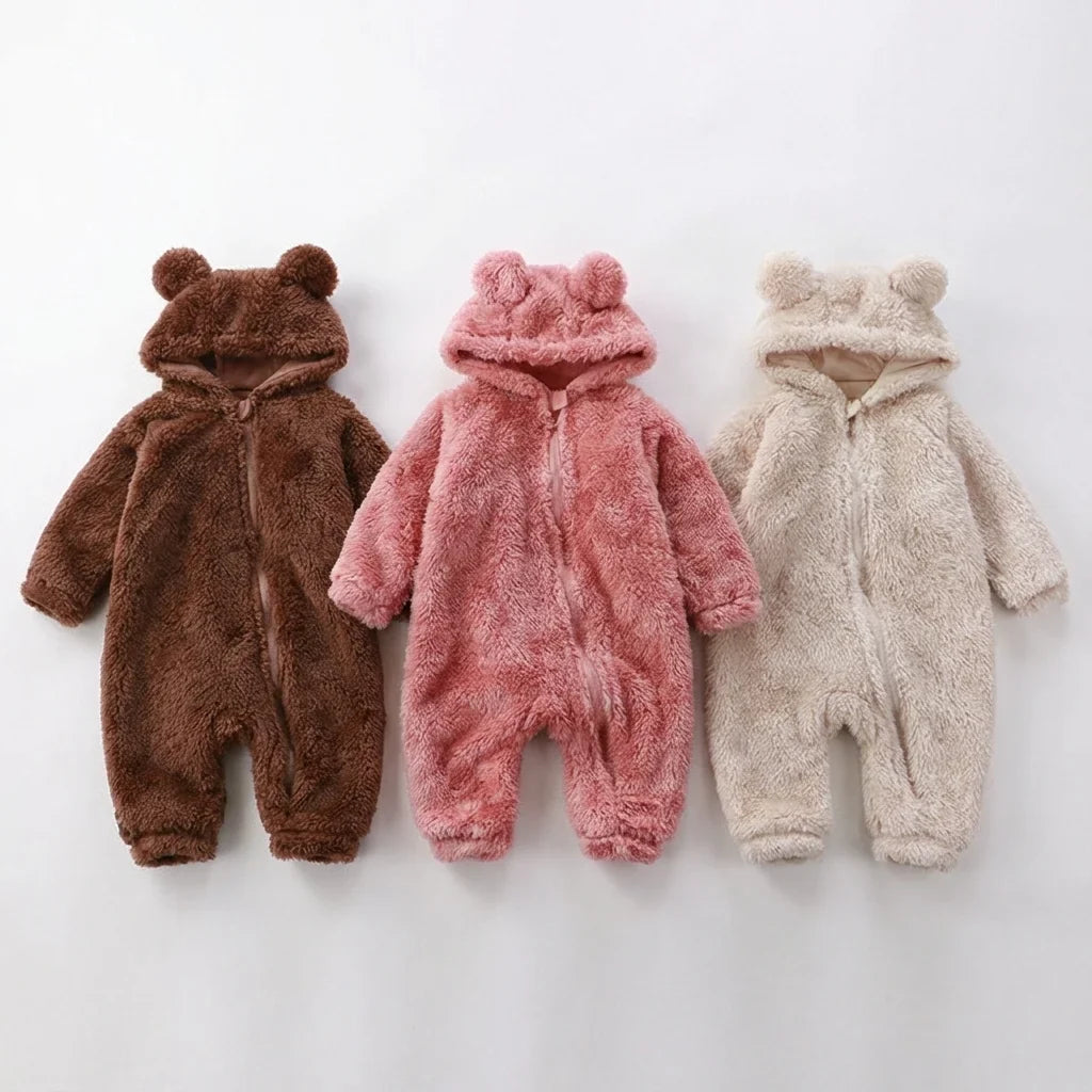 BabyBear | Pluche Beer Winter Baby Romper Zachte Cozy Outfit