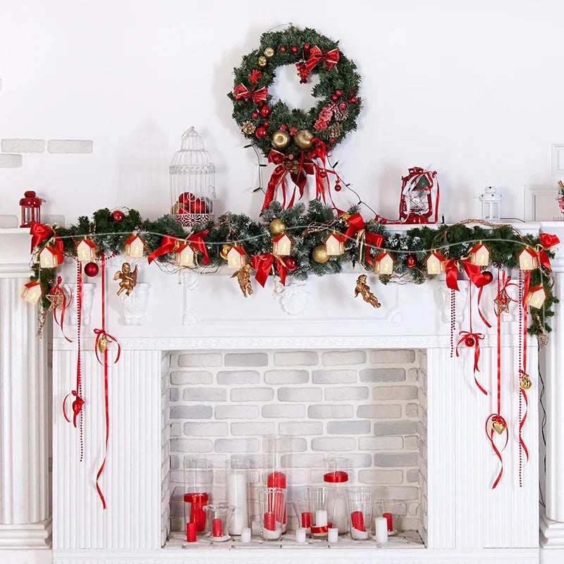 Houten Kersthuisjes met LED Kerstverlichting – Decoratieve Kerstdecoratie