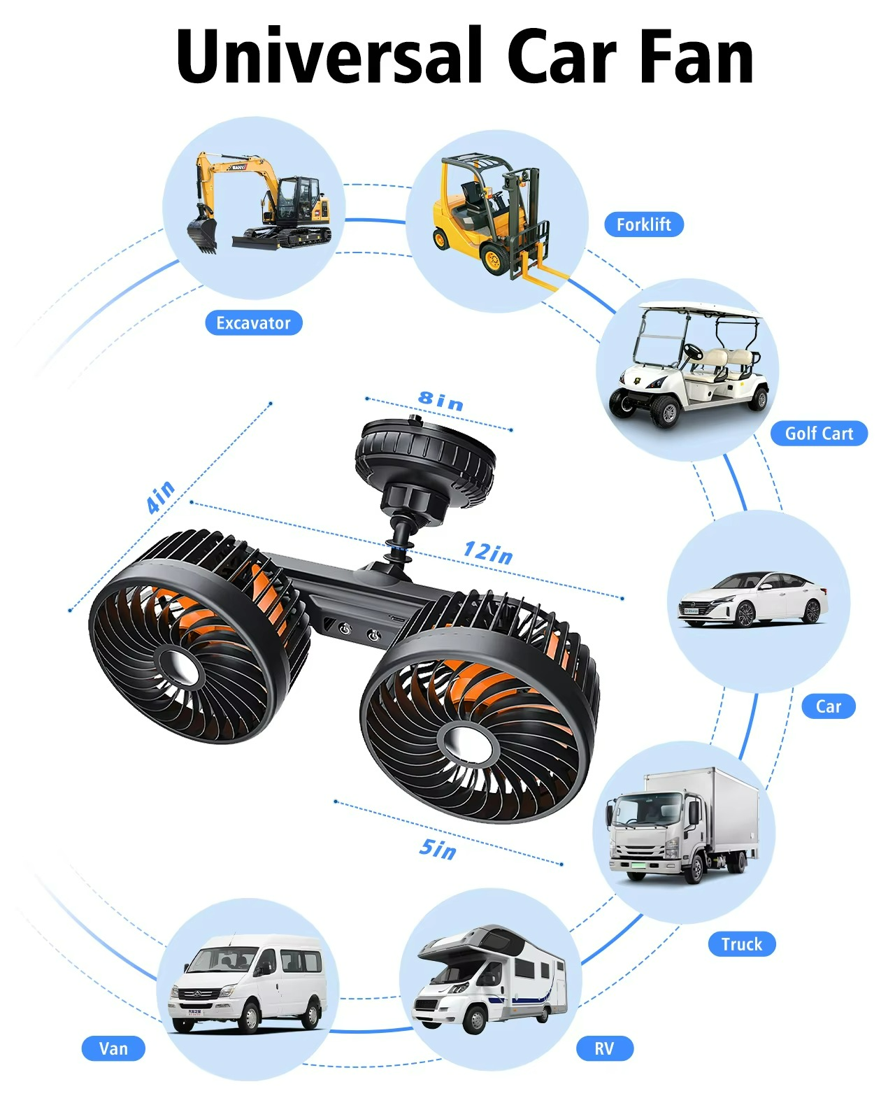 AeroBreeze Auto Ventilator | Draadloze ventilator met 4000 mAh accu en 3 windsnelheden