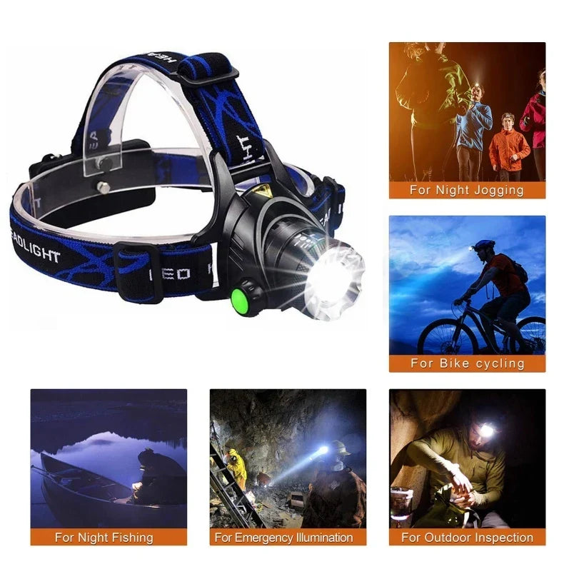 Oplaadbare Waterdichte LED Hoofdlamp met Zoomfunctie voor Outdoor