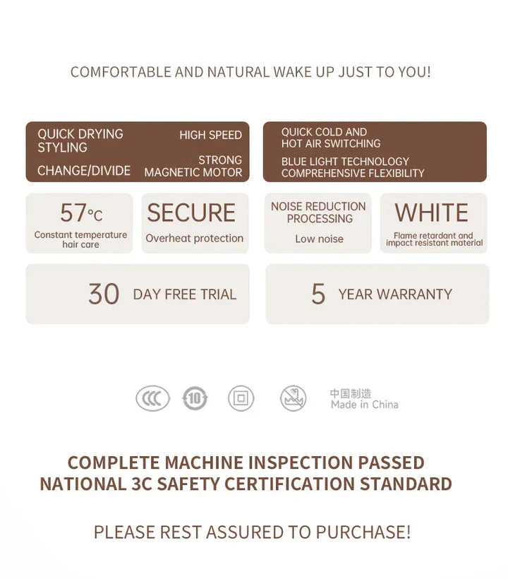 2400W Hochleistungs-Haartrockner mit Kalt- und Warmeluft Ionentechnologie
