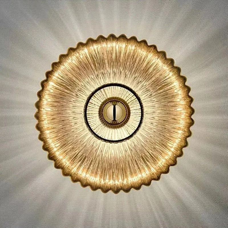 AuraFlow – Moderne Glas-Wandlamp met golvende kap