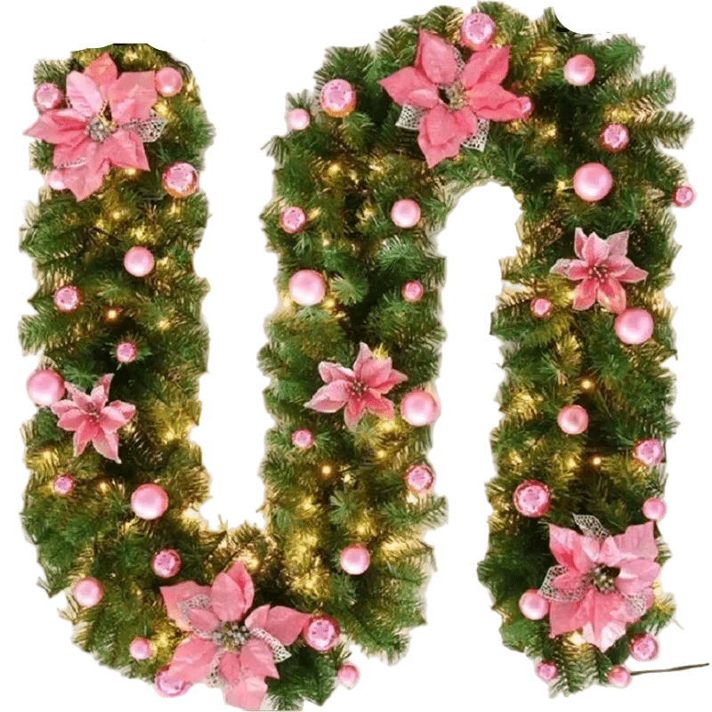 LumiRotan Kerstguirlande – Verlichte Rieten Guirlande met Warme LED's voor Feestelijke Decoratie
