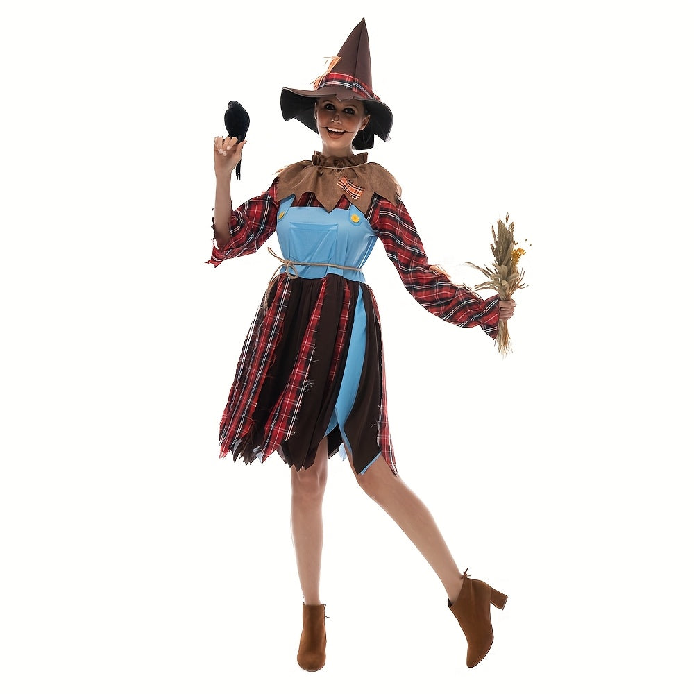 Vrouwen Grappige Lange Mouwen Halloween Kostuum Jurk | Midi