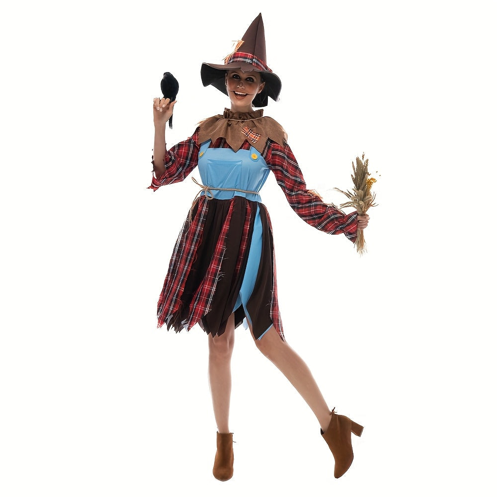 Vrouwen Grappige Lange Mouwen Halloween Kostuum Jurk | Midi