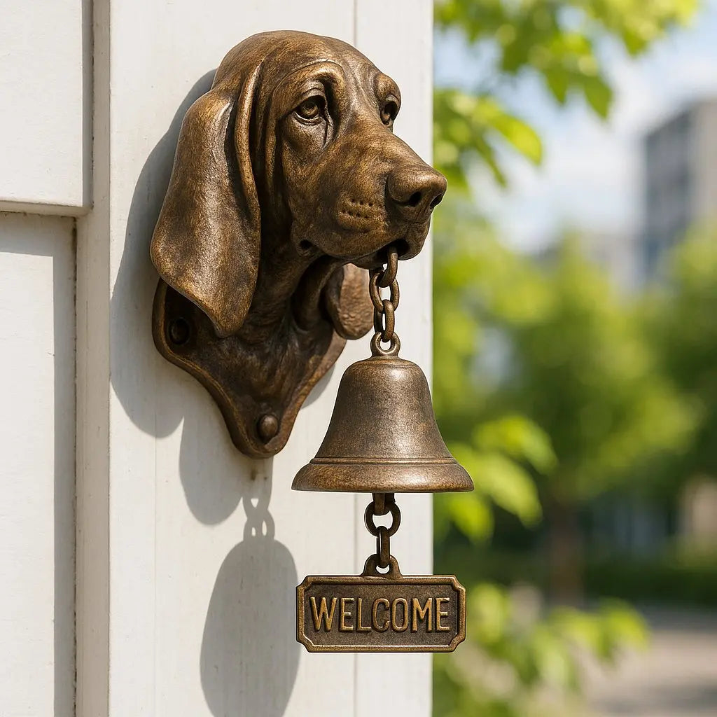 Welkomstbel HerderKlank – Handgemaakte Gietijzeren Deurbell met Hond