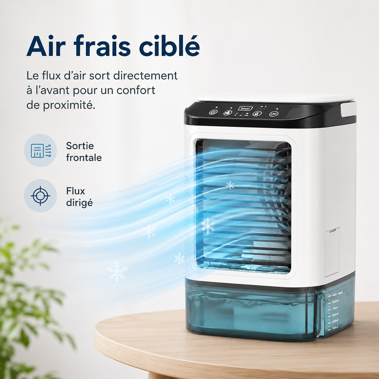 Mini Portable Airconditioner Koel met Water – USB Voeding met Groot Reservoir