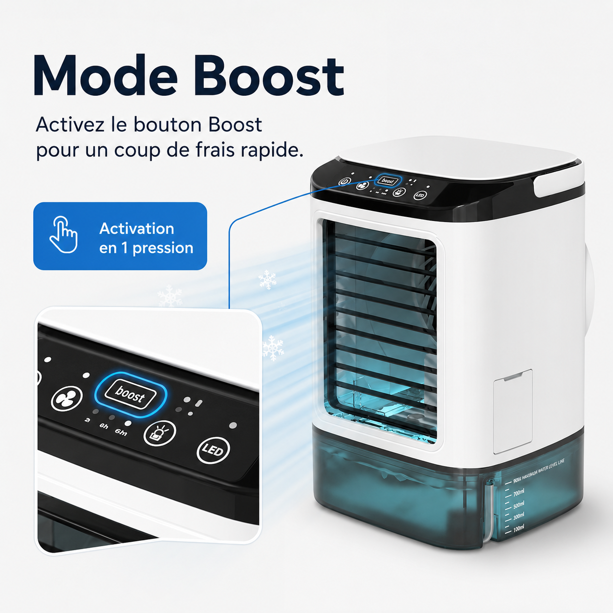 Mini Portable Airconditioner Koel met Water – USB Voeding met Groot Reservoir