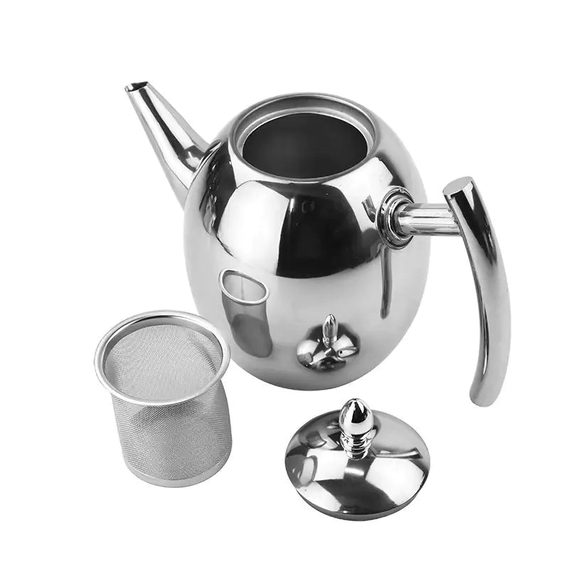 RVS Theepot met Zeef – TeaElegance
