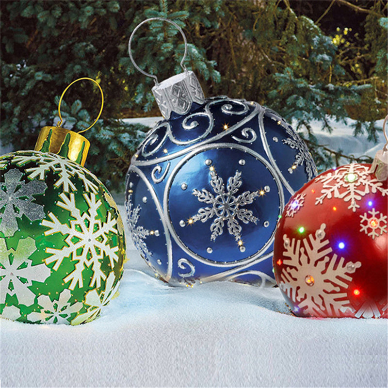 Opblaasbare Kerstbal Buiten Decoratie 60cm – Weerbestendige PVC Kerstdecoratie