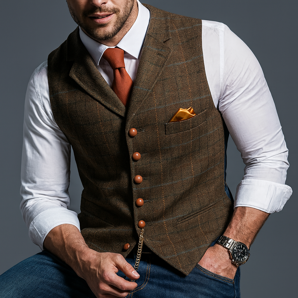 Formele V-hals Vest - Dubbelrij en tijdloze elegantie