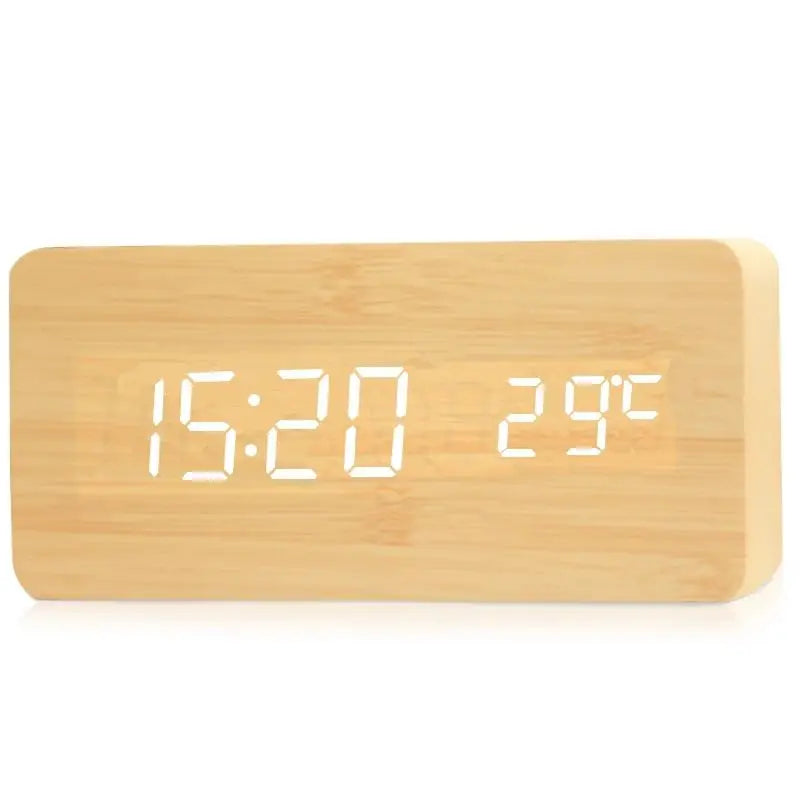 Houten LED Digitale Wecker - Stijlvol met Temperatuurweergave