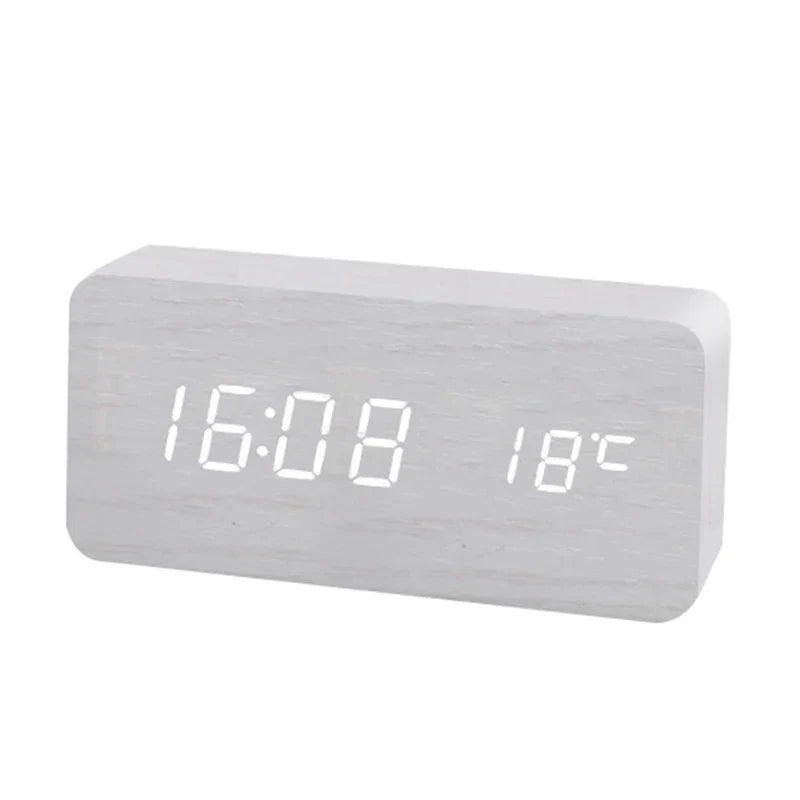 Houten LED Digitale Wecker - Stijlvol met Temperatuurweergave