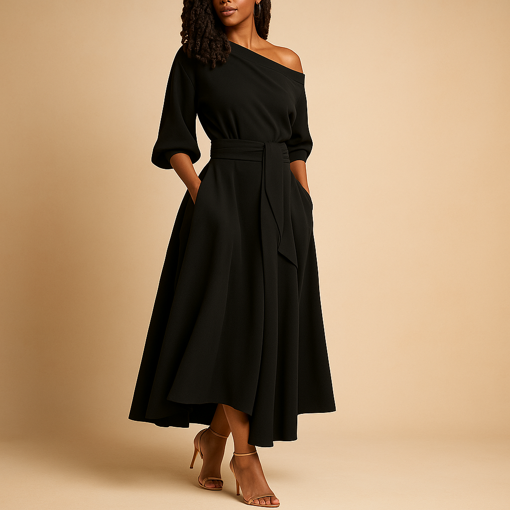 Zonnenstraal Damesjurk met Tailleband – Elegant en Comfortabel