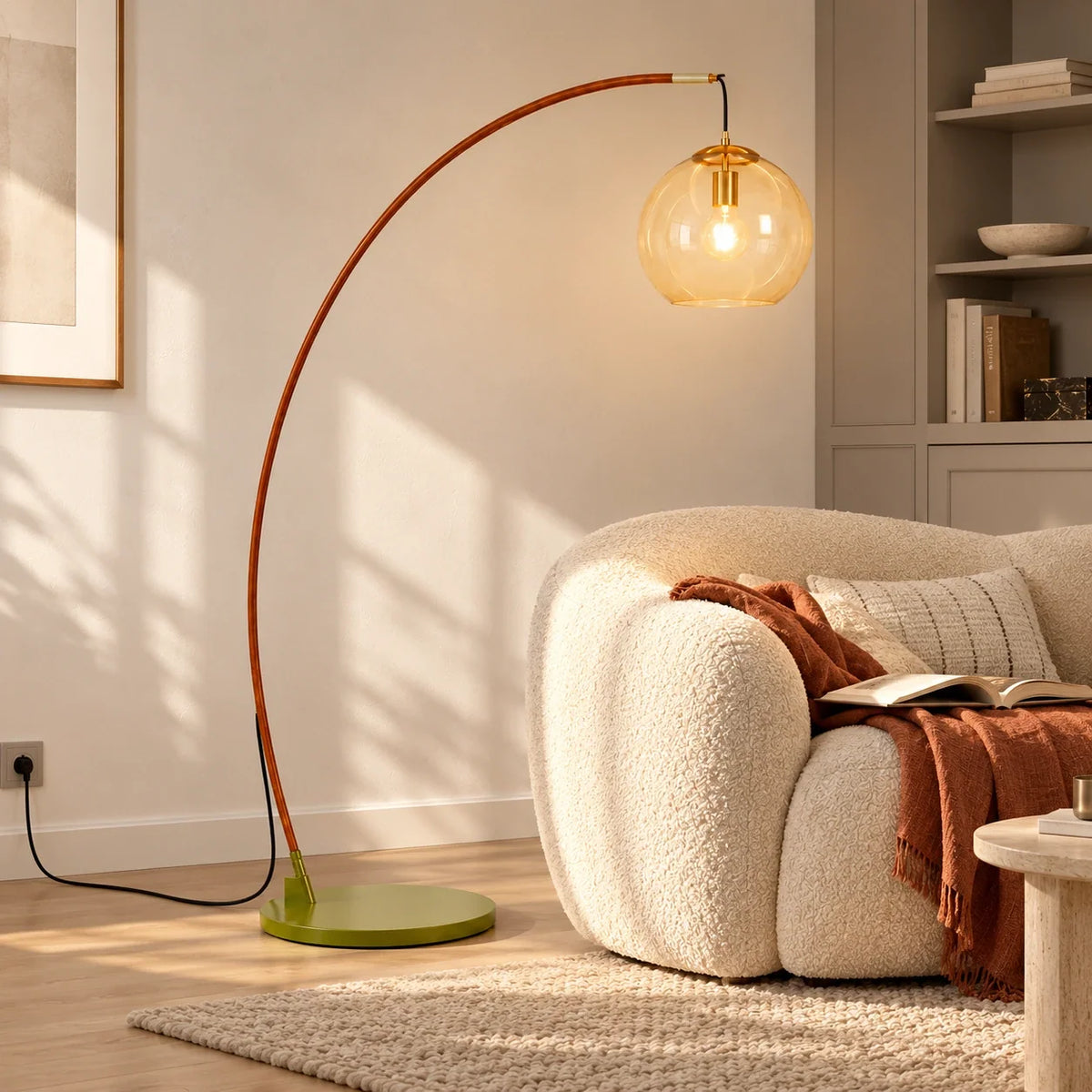 Moderne Glazen Vloerlamp – Elegante Designverlichting met Glazen Lampenkap