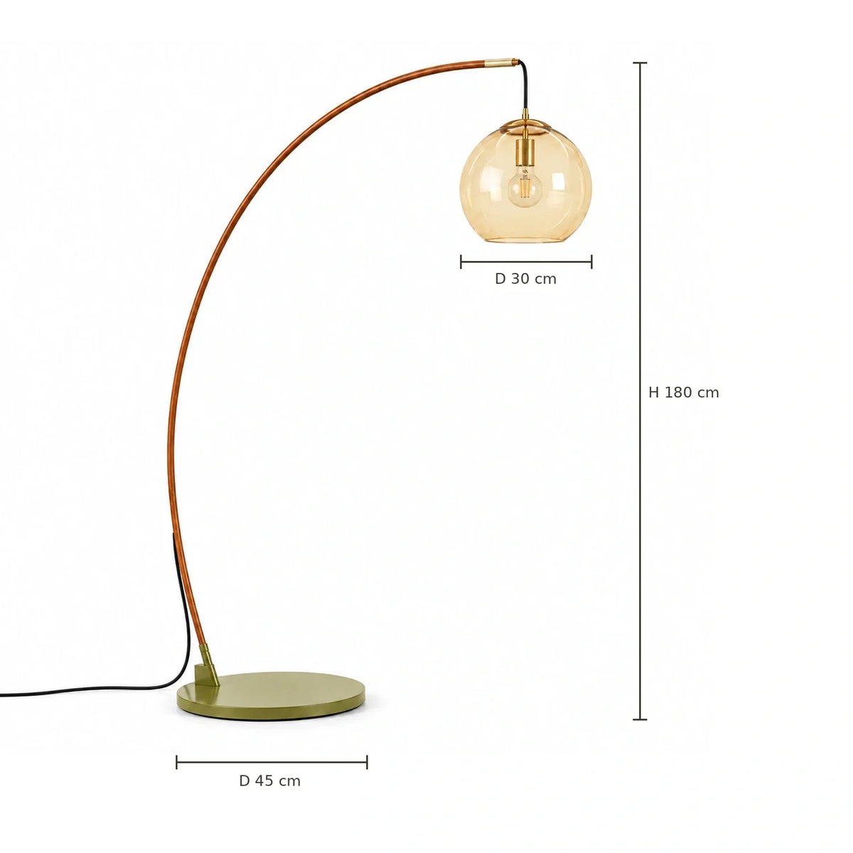 Moderne Glazen Vloerlamp – Elegante Designverlichting met Glazen Lampenkap