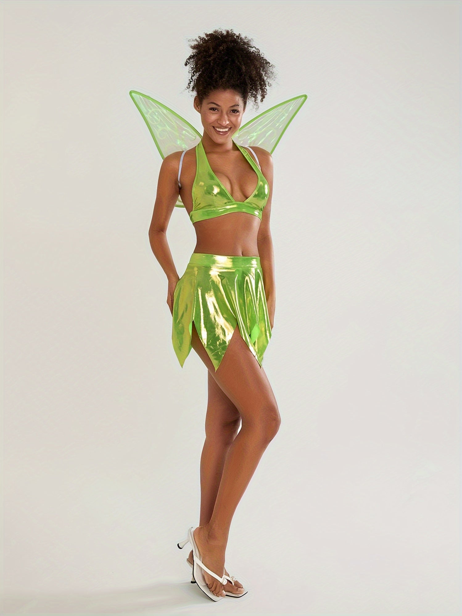 Vrouwen Twee Delige Fee Halloween Kostuum Set | Halter Mini