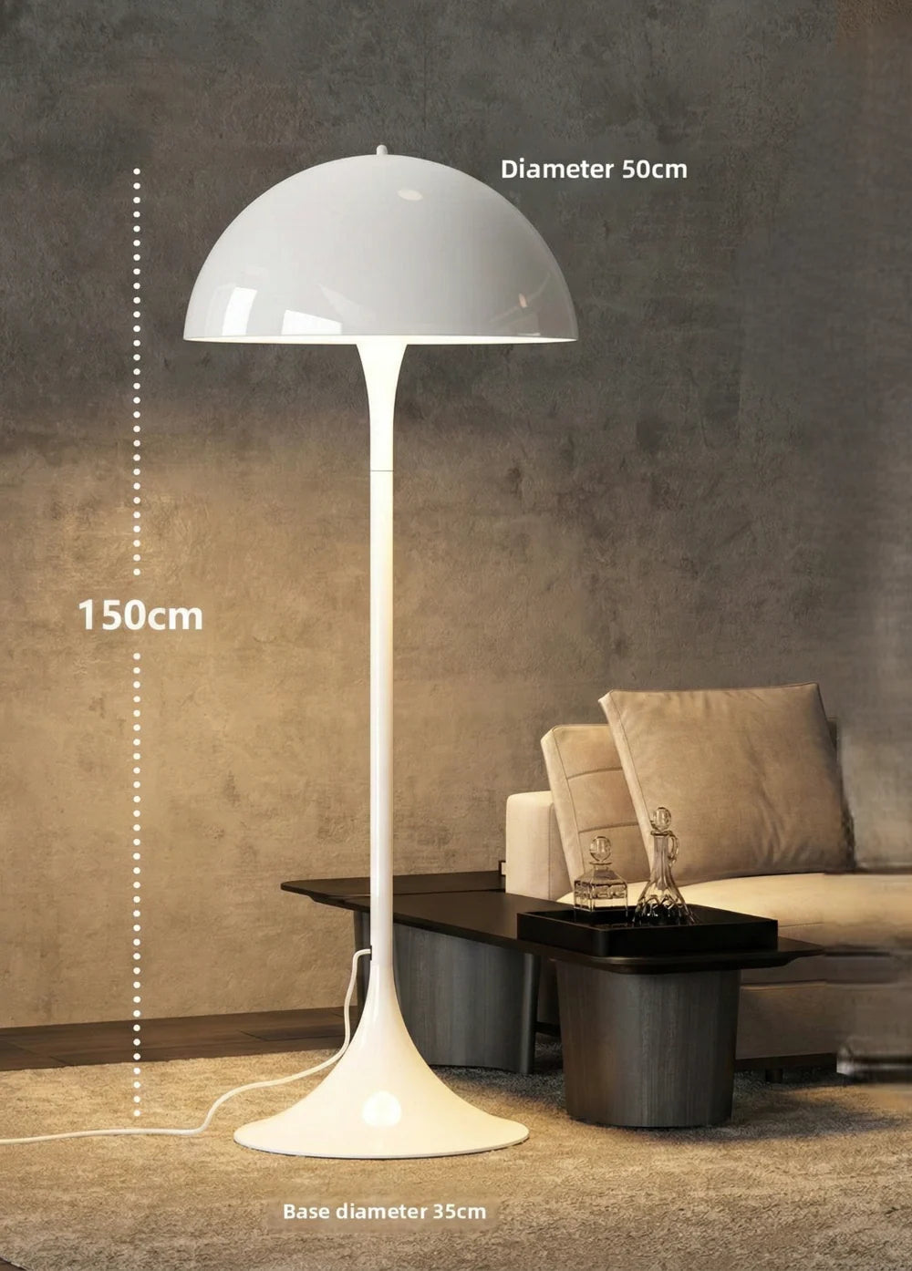 Panthella Tafellamp – Mid-Century Champignon Tafellamp met Zacht Verspreid Licht