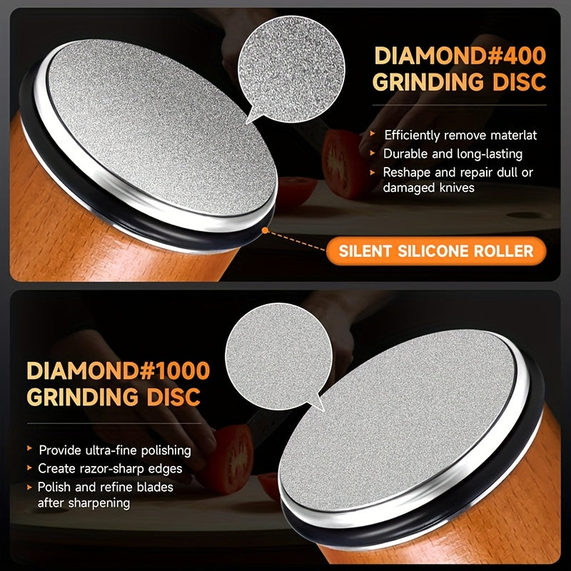 Schleifstein-Set EdgeCraft DuoSharp | Diamantsteen met Magnetische Bevestiging | 15° & 20° Slijphoek | Hout & Metaal