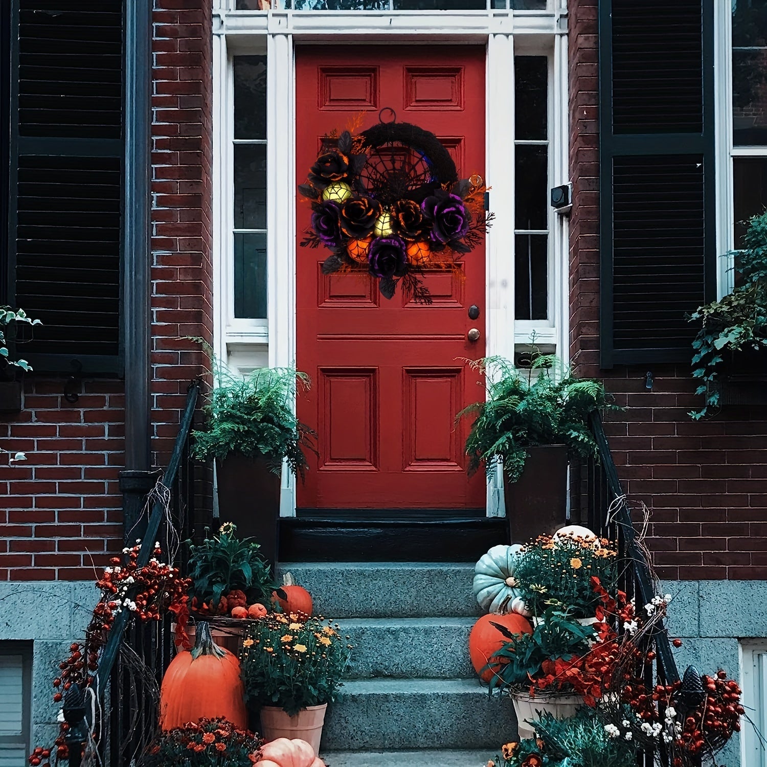 Halloween Gotische Bloemen Spinnenweb Krans | Spooky Deur Decor