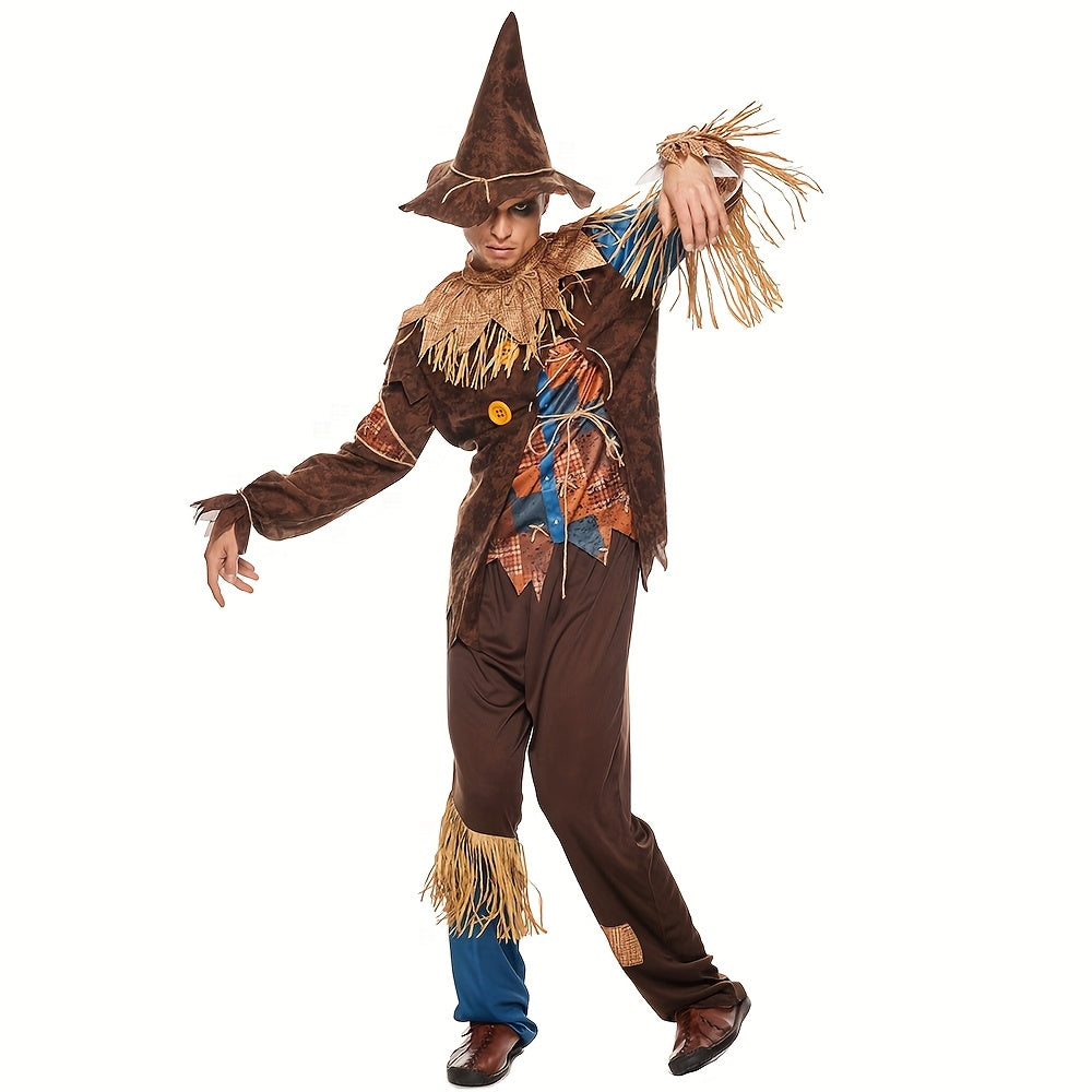 Heren Lange Mouwen Halloween Vogelverschrikker Kostuum Set | Klassiek