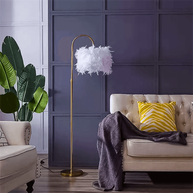 Veren Vloerlamp – Elegante Staande Lamp met Decoratieve Veren