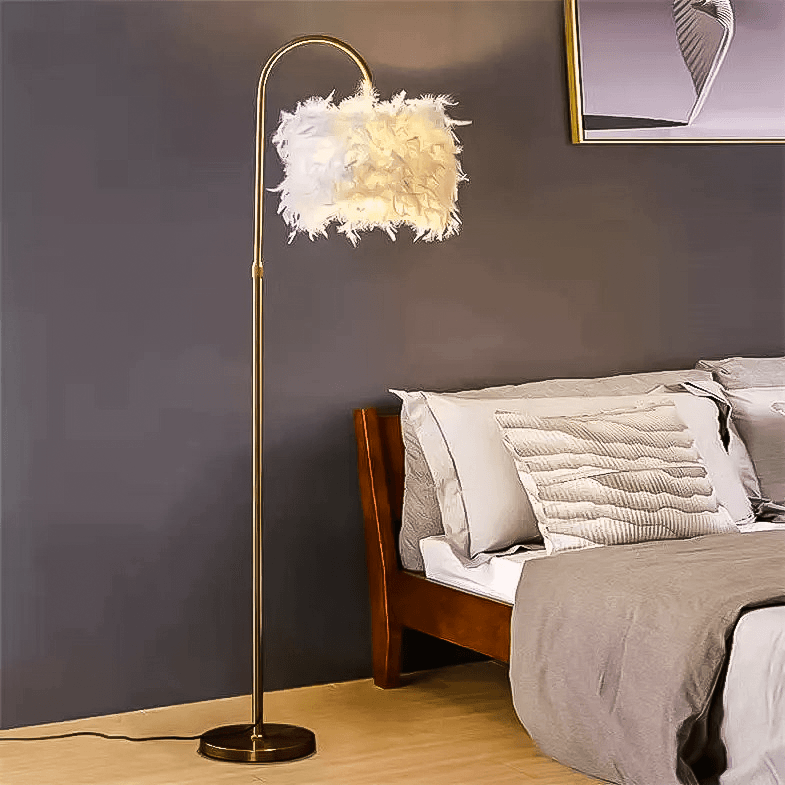 Veren Vloerlamp – Elegante Staande Lamp met Decoratieve Veren