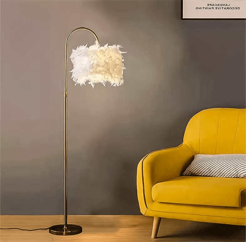 Veren Vloerlamp – Elegante Staande Lamp met Decoratieve Veren