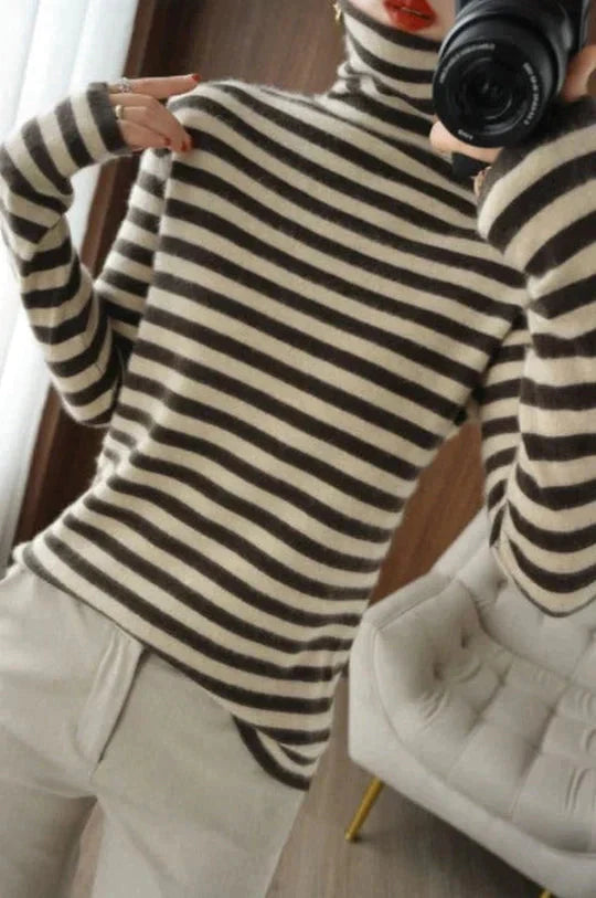 HARPER | GESTREEPT ROLLENKRAAGPULLOVER