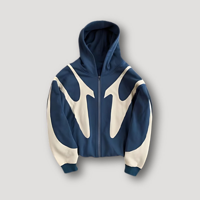 Peter | Heren Trendy Hoodie met Vlammenpatroon en Rits