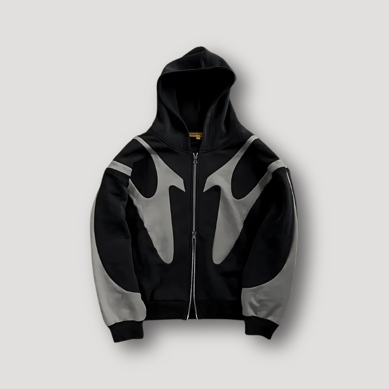 Peter | Heren Trendy Hoodie met Vlammenpatroon en Rits