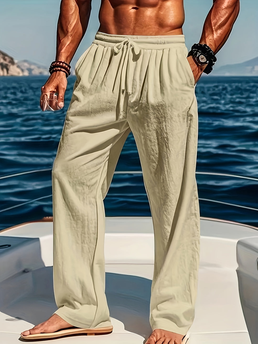 Herenbroek LinnenBreeze – Ademend, Verstelbaar en Casual Comfort