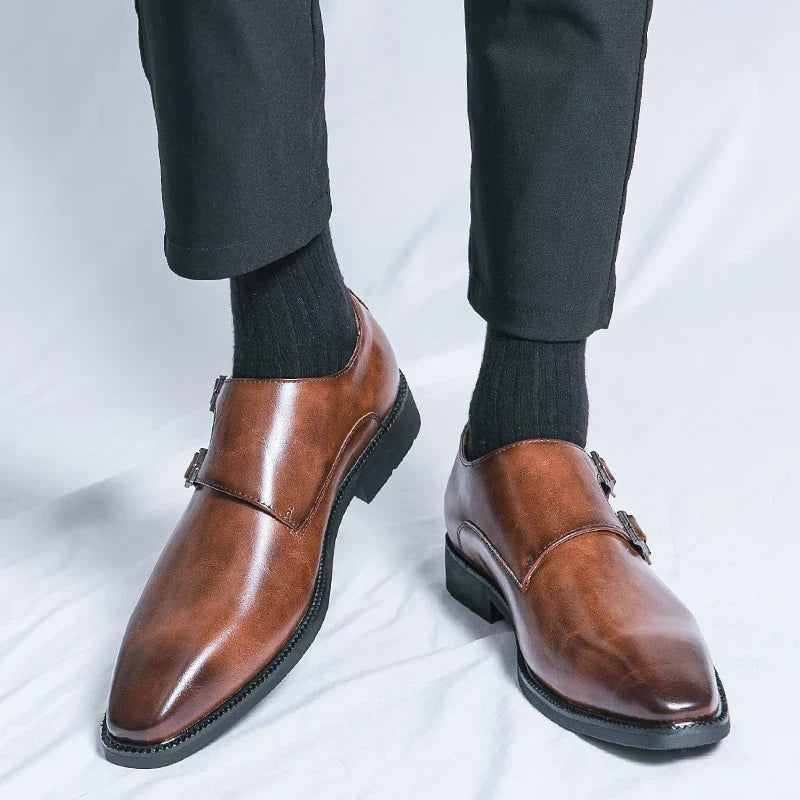 Heren Leren Monkstrap Schoenen ClassicStep – Stijlvolle Elegante Schoenen van Echt Leer