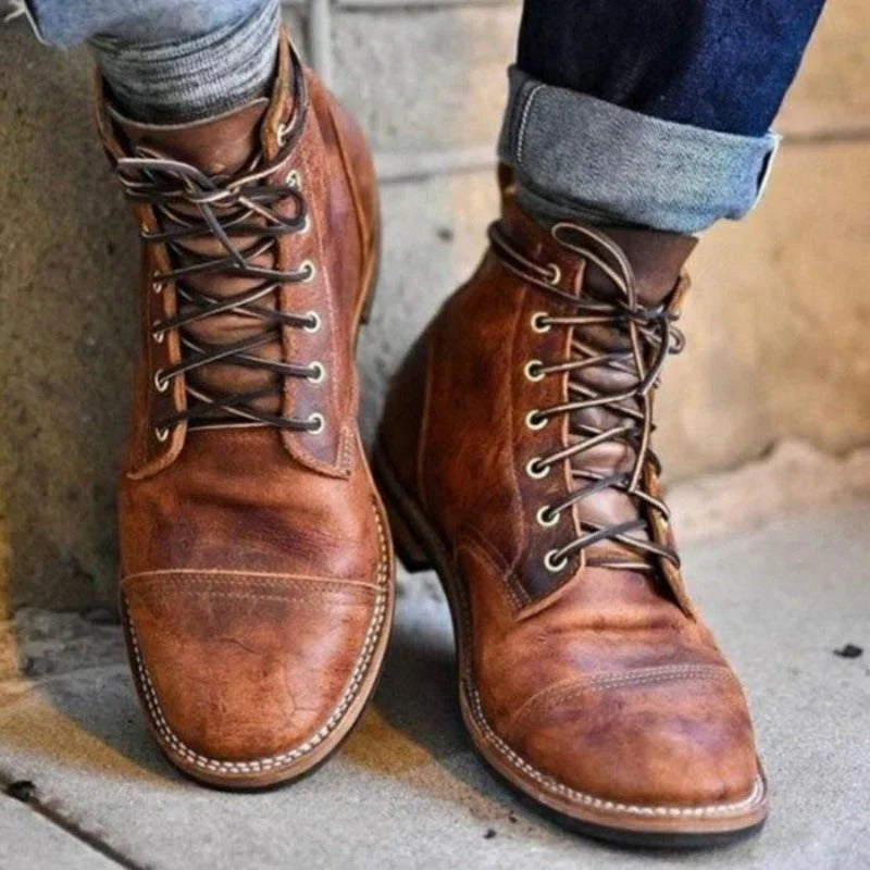 Heren Lederen Stiefels HeritageLine – Stijlvolle Veterschoenen van Duurzaam Leer