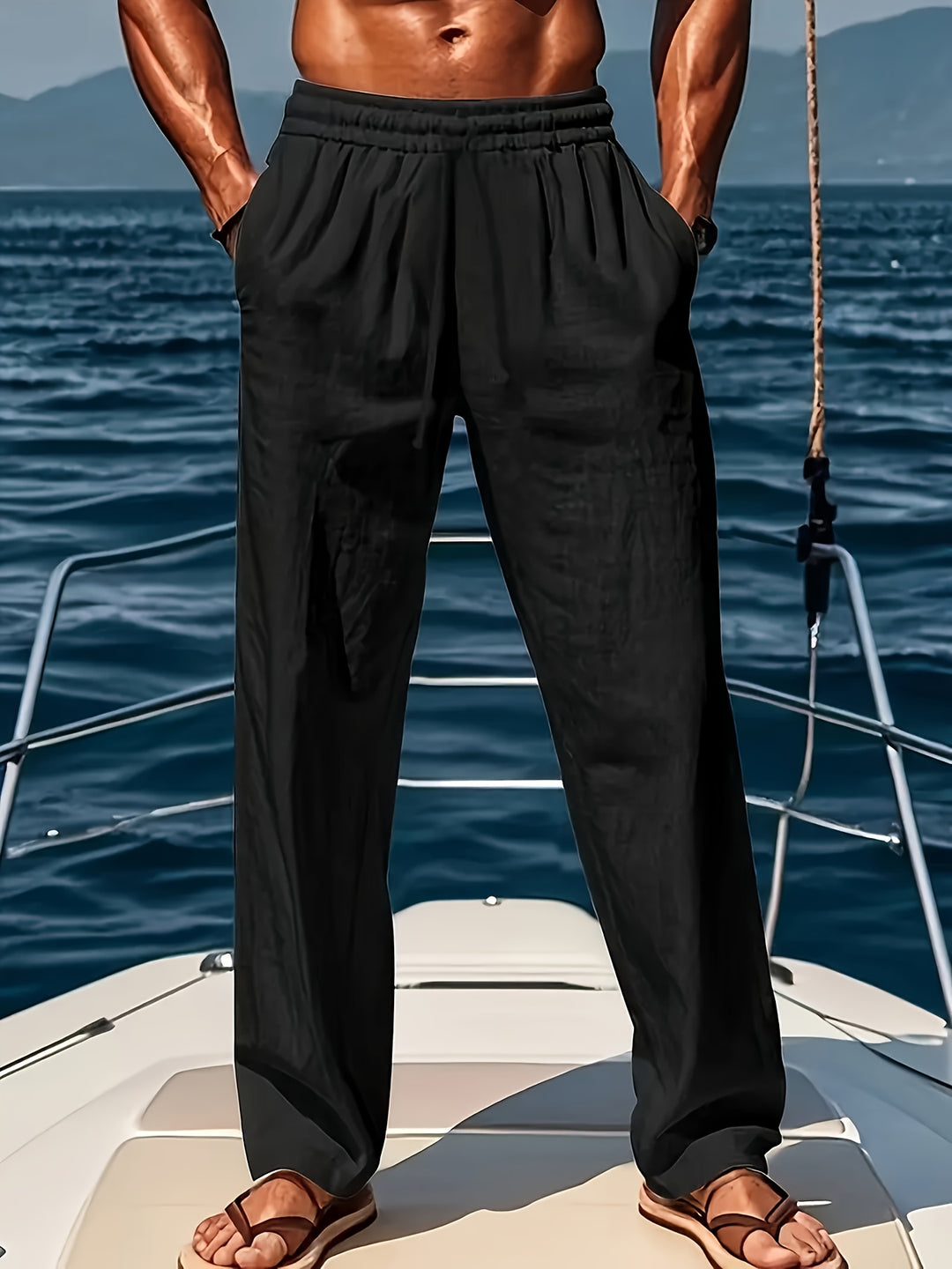 Herenbroek LinnenBreeze – Ademend, Verstelbaar en Casual Comfort