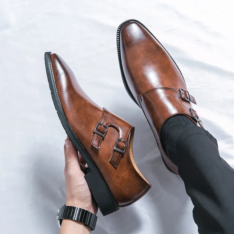 Heren Leren Monkstrap Schoenen ClassicStep – Stijlvolle Elegante Schoenen van Echt Leer