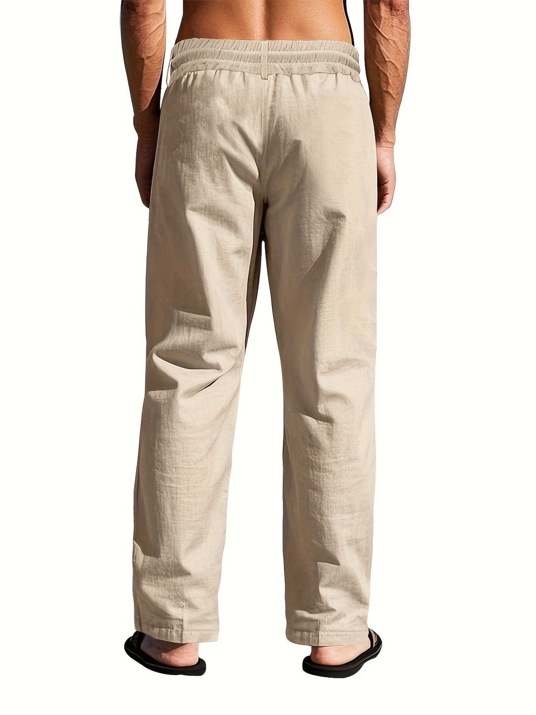 Heren Linnenbroek BreezeFit – Ademend zomercomfort met multi-knop ontwerp