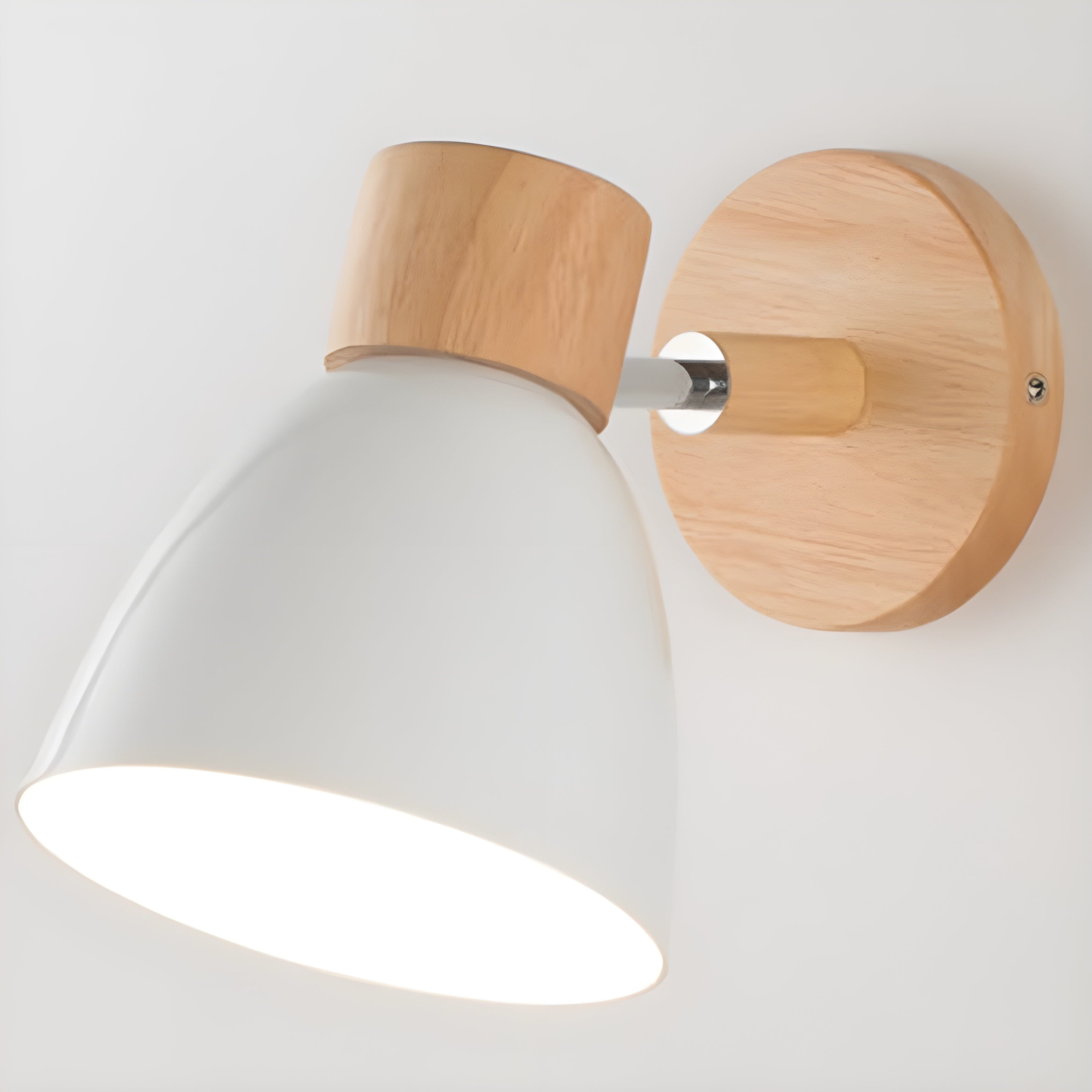 Houten Noorse Wandlamp met Schakelaar voor de Slaapkamer