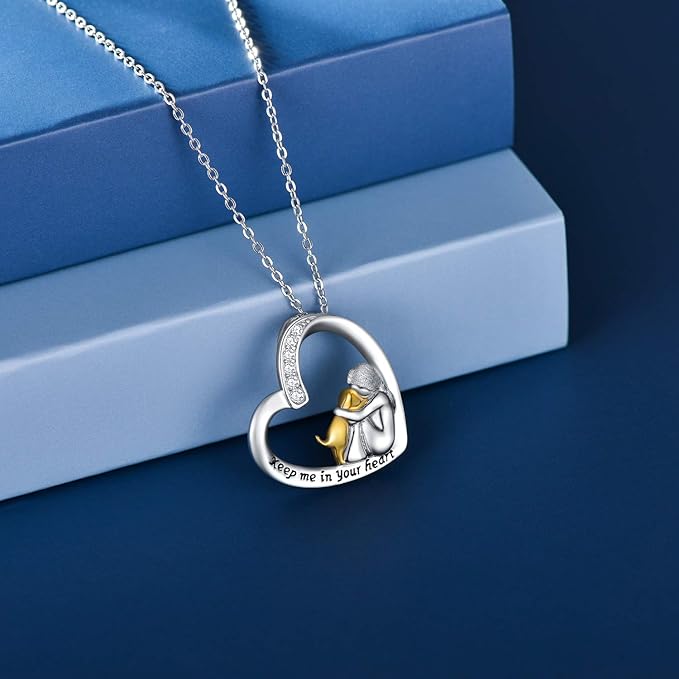 SilverHeart | Zilveren Ketting met Hart Hond en Zirkonia Steen